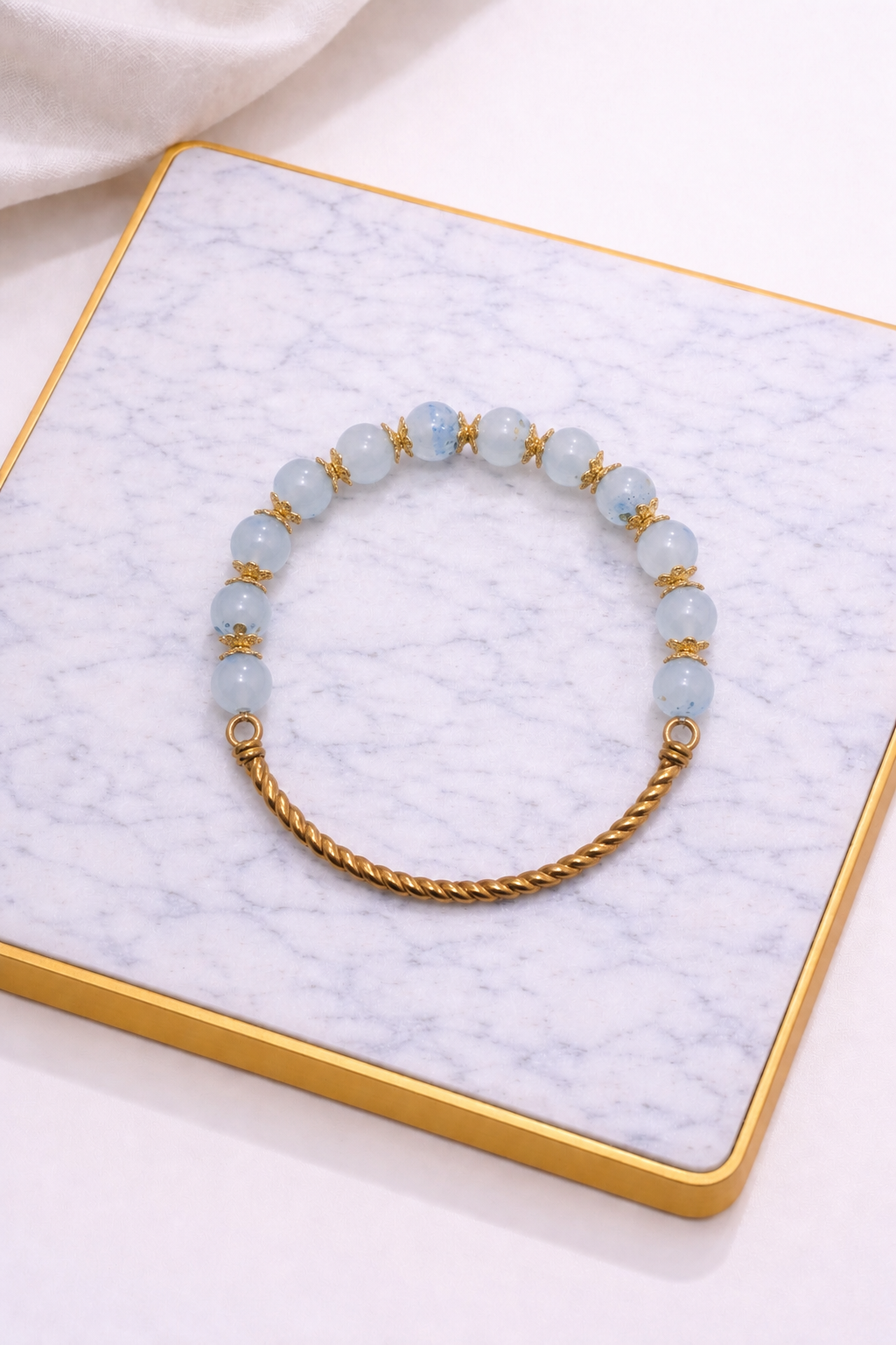 Aqua bloom gold bracelet