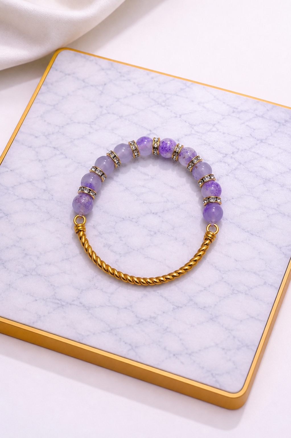 Lavender twist gold bracelet
